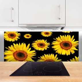 Panel Szklany do Kuchni Słoneczniki w Pełnym Słońcu