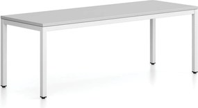 Ławka FRAME, podstawa biała, 1685 x 404 x 468 mm, szary