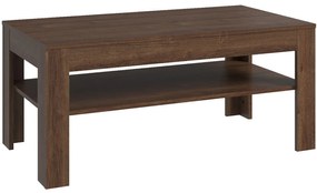 Ława z Półką Drewniana do Salonu MYTH 110 cm Dąb brązowy Loft