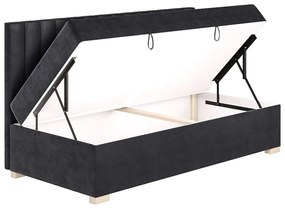 Ciemnoniebieskie łóżko dziecięce ze schowkiem i materacem 90x200 cm Chill – Ghado