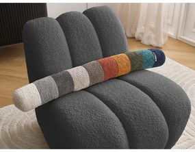 Ciemnoszary fotel z materiału bouclé Janissaire – Bobochic Paris