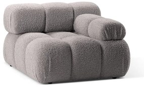 Jasnoszary moduł sofy z materiału bouclé (prawostronny) Bellis – Micadoni Home