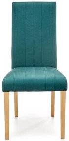 Drewniane krzesło tapicerowane DIEGO 3 dąb miodowy velvet pikowany Pasy MONOLITH 37 ciemny zielony