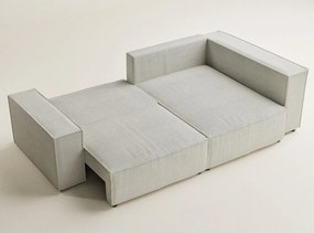 Kremowy sztruksowy rozkładany/ze schowkiem narożnik (prawostronny/w kształcie litery L) Tonga – Maison de Rêve