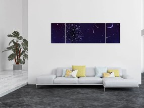Obraz - Noc uchwycona przez ilustrację (170x50 cm)