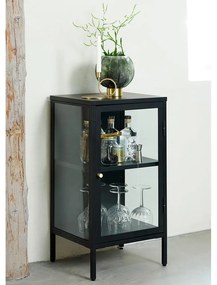 Czarna metalowa witryna 45x85 cm Carmel – Unique Furniture