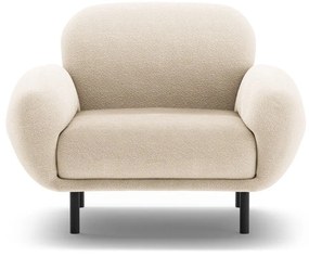 Beżowy fotel z materiału bouclé Poppy – Micadoni