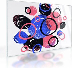 Obraz na szkle - Motyw z kółkami w żywych kolorach (70x50 cm)