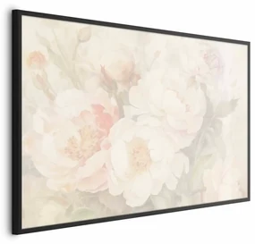 Plakat Piwonie we mgle 30x21 cm z ramą czarną bez marginesu ARTGEIST B