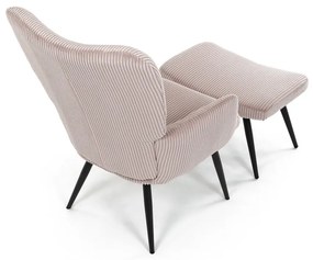 Fotel relaksacyjny z podnóżkiem L7285 PINK6,różowy