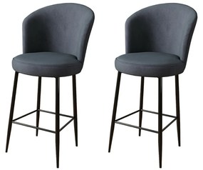 Zestaw krzeseł barowych Alte Anthracite and Black, 2 szt., 2 szt.