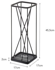 Czarny parasolnik YAMAZAKI 9 Square