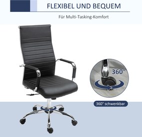 Vinsetto Fotel Obrotowy Biurowy Ergonomiczny Regulacja Wysokości PU Biały 66x69x121cm | Aosom PL