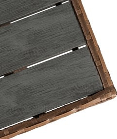 Modułowy narożnik ogrodowy ze stołem Sztokholm, brązowy/szary