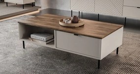 Ława kawowa z 2 szufladami kaszmir + dąb castello - Milox 6X