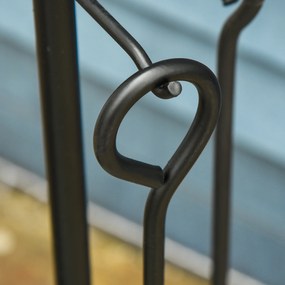 5-częściowy zestaw kominkowy kominek zestaw komplet przybory kominkowe narzędzia metal | Aosom.pl