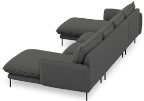 Ciemnoszara sofa w kształcie litery U Cosmopolitan Design Vienna