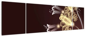Obraz - Świecące kwiaty (170x50 cm)