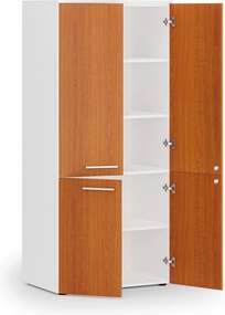 Szafa biurowa pół-drzwi PRIMO WHITE, 800 x 500 x 1781 mm, biały/czereśnia