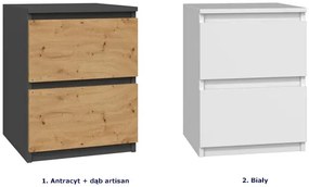 Minimalistyczna szafka nocna antracyt + dąb artisan - Lanilo 6X