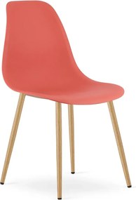 Czerwone minimalistyczne krzesło do salonu cynober C9-C65