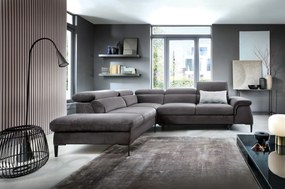 Masseno Narożnik MESTO z funkcją spania i pojemnikiem na pościel Narozniki L, Rozkładana sofa - Grafitowy, VOGUE 16