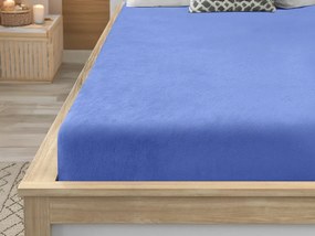 PrzytulneMieszkanie.pl Prześcieradło z mikropluszu SOFT 90x200 cm niebieskie
