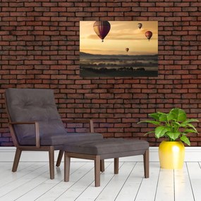Obraz na szkle - latające balony (70x50 cm)