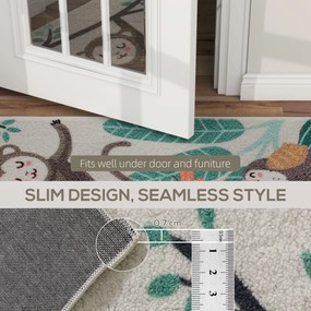 HOMCOM Fleece-Dywan z Wzorem Dżungli, łatwy w pielęgnacji, Kremowy+Bunt