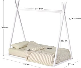 Białe łóżko dziecięce w kształcie domku z drewna bukowego 70x140 cm Maralis – Kave Home