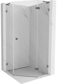 Mexen Lunar L kabina prysznicowa pięciokątna uchylna prawa 80 x 80 cm, transparent, gun metal - 831L-080P-080L-95-00-P
