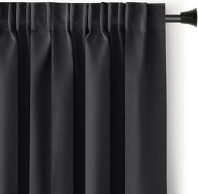 Restilo Zasłona Blackout Pleat czarny, 140 x 245 cm