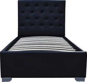 Łóżko pojedyncze z pojemnikiem „Tino” – 90 × 190 cm – czarne