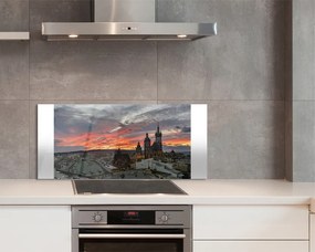 Szkło do Kuchni na Ścianę Zachód Słońca nad Krakowem