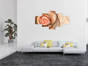 Obraz - Abstrakcyjny róż z białym tłem (125x70 cm)
