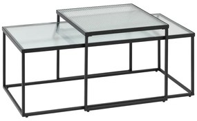 Czarne szklane stoliki zestaw 2 szt. 55x100 cm Akemi – Kave Home