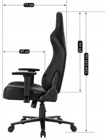 Fotel Gamingowy Obrotowy APEX Czarny Nowoczesny