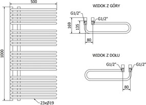 Mexen Amor grzejnik elektryczny 1000 x 500 mm, 900 W, czarny - W120-1000-500-2900-70