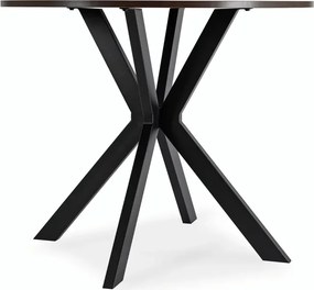 Stół Okrągły LAUREN 80 cm Orzech/Czarny Loft