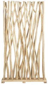 Ścianka wewnętrzna z drewna teakowego – 100 × 25 × 180 cm (dł. × szer. × wys.) – kolor naturalny – GAYANA