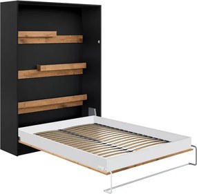 Półkotapczan Modern 160x200 pionowy - czarny / dąb lancelot