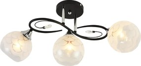 Czarny żyrandol z zawijanym metalowym ramieniem - V191 M7-M47