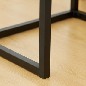 HOMCOM Stolik konsolowy w stylu industrialnym, Stolik pomocniczy, Kredens, 1 szafka, Brąz + Czarny