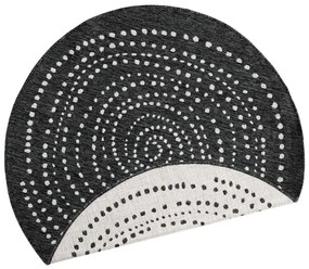 Czarny dywan odpowiedni na zewnątrz NORTHRUGS Bali, Ø 140 cm