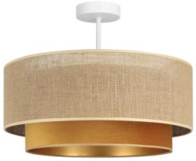 Przysufitowy żyrandol SARTA 1xE27/60W/230V miedziany/juta