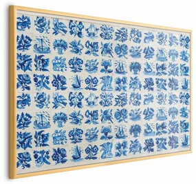 Plakat Płytki azulejos 90x60 cm z ramą złotą bez marginesu ARTGEIST B