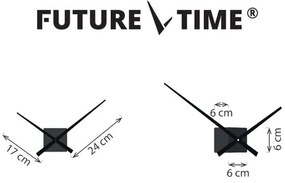 Future Time FT3000GY Cubic grey Designowe zegar samoprzylepny, śr. 50 cm