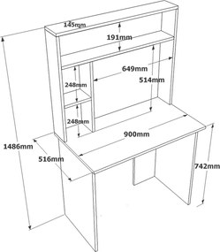 Biurko Brino Atlantic Pine and White