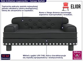 Czarna minimalistyczna kanapa dla dzieci - Nilan