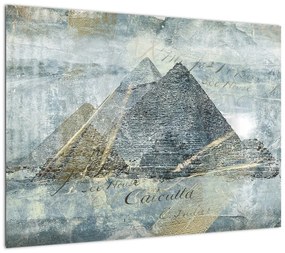 Obraz na szkle - Piramidy w niebieskim filtrze (70x50 cm)